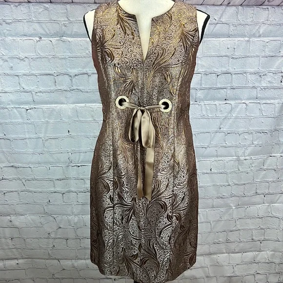 r&m richards gold dress R&M Richards 7385 Long Mother Of The Bride Dress main image 1